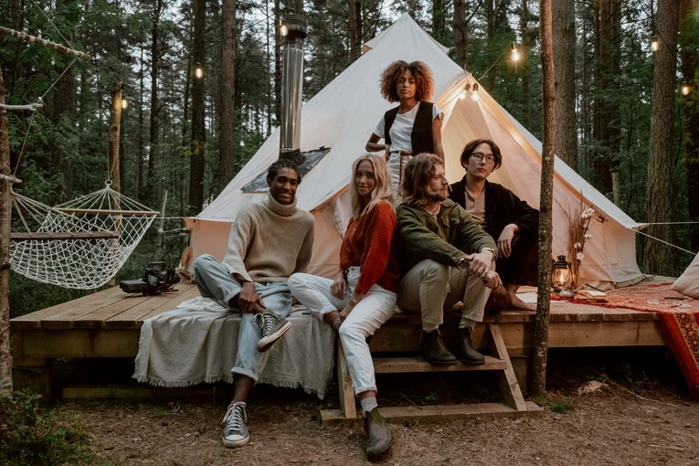 glamping with friends